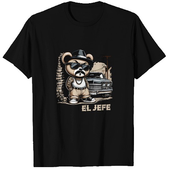 Bear Pet EL JEFE Hip Hop Teddy Bear Lowrider Chicano Cholo T-Shirts