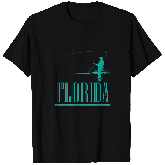 Florida Fly Fishing Fisherman Graphic T-Shirts