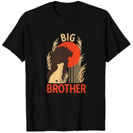 Lion Pet Kids Big Brother Lion Siblings Animal Motif T-Shirts