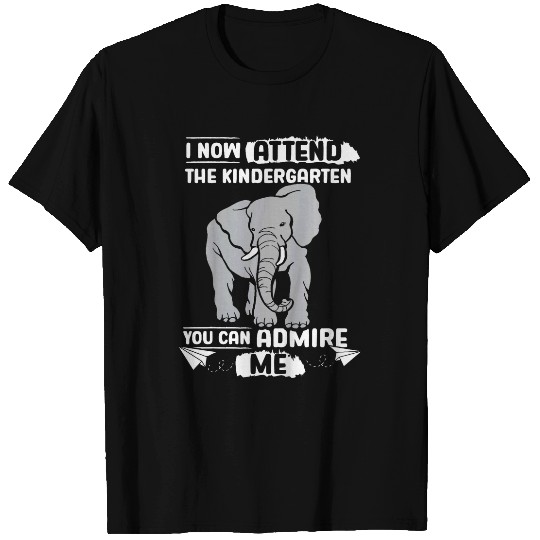 Elephant Pet Kids I now attend Elephant First Day of Kindergarten T-Shirts