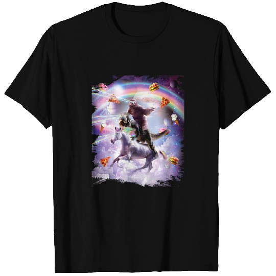 Sloth Pet Laser Eyes Space Sloth on Dinosaur Unicorns Rainbow 7 T-Shirts
