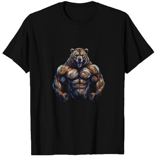 Bear Pet Bear Bodybuilder Muscular Body Gym Fitness Weightlifting T-Shirts