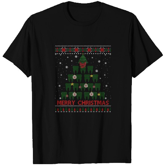 Ugly Dental Hygienist Teeth Christmas Tree dentists Sweater T-Shirts