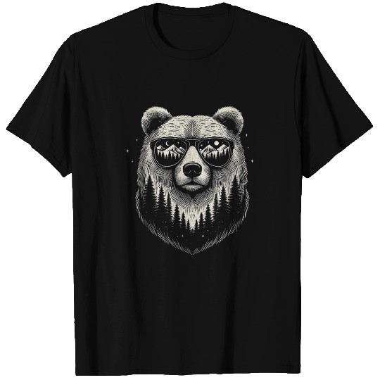 Bear Pet Bear Sunglasses Nature Scene Art Design For Women And Men T-Shirts