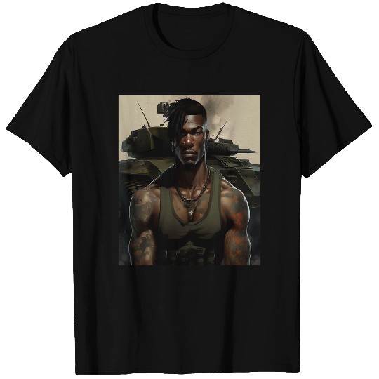 Attractive Tattooed Military Man Ready For Deployment Art 1 T-Shirts