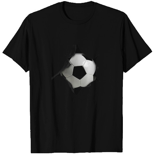 Soccer Lovers Ripped Fabric Creative Design Awesome T-Shirts