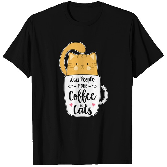 Coffee Fun Orange Cat Coffee Mug Introvert Cat Lover Women T-Shirts