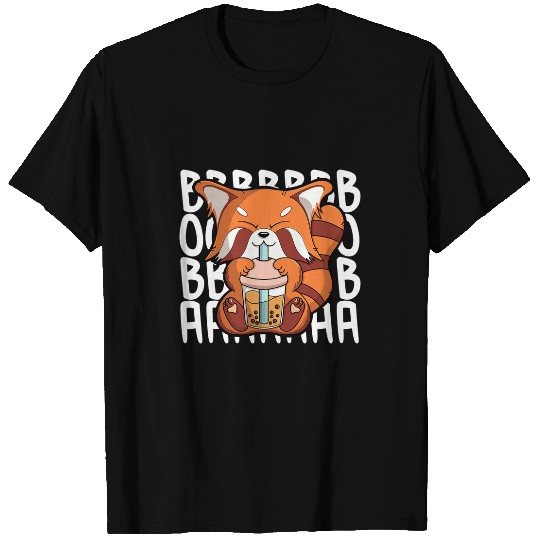 Panda Pet red drinking boba tea bubble tea kawaii panda 1 T-Shirts