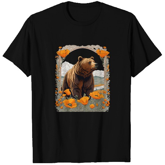 Bear Pet Extinct Bear Of californias Amongst Poppies T-Shirts