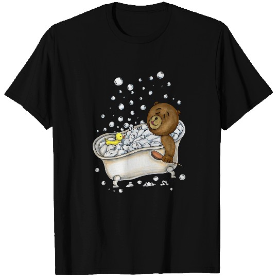 Bear Pet Teddy Bear Bubble Bath with Rubber Ducky T-Shirts