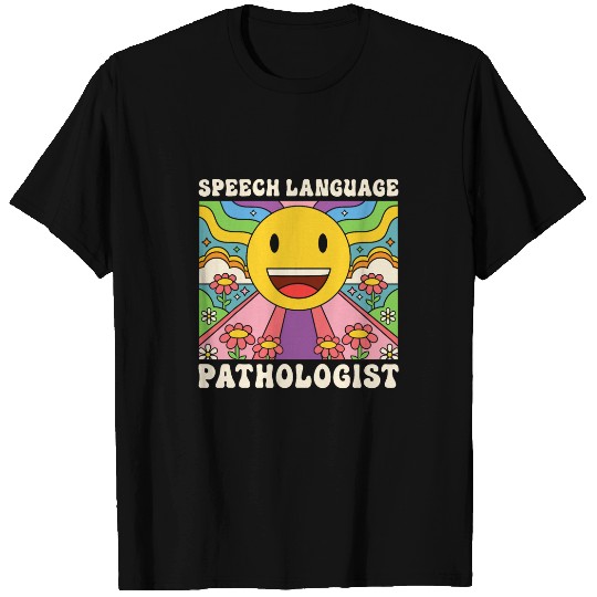 SLP Speech Language Pathologist Therapist Rainbow Flowers T-Shirts