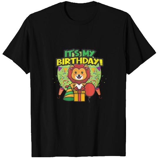 Lion Pet Kids Its My Birthday Lion Birthday Party Gifts T-Shirts