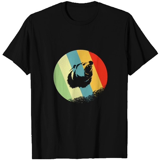 Bear Pet bear Animal Round with Retro Colors T-Shirts