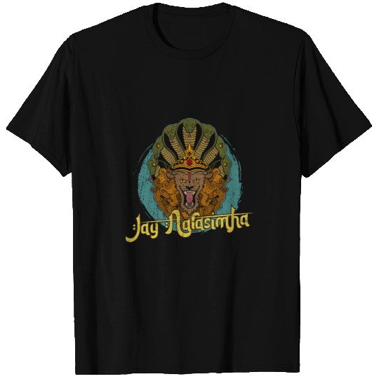 Lion Pet Hindu festival spiritual meditation lion Krishna Narasimha 3 T-Shirts