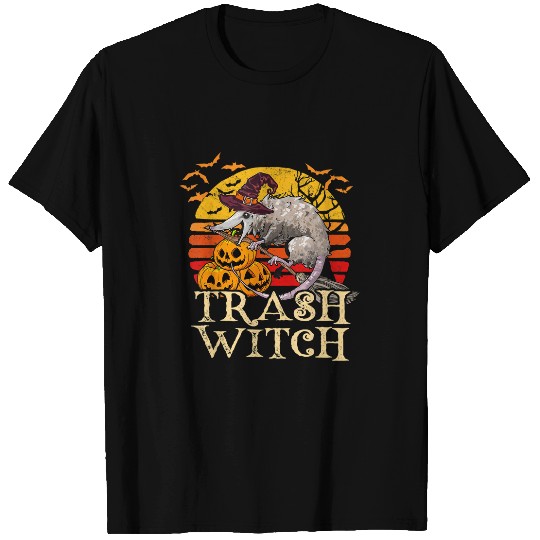 Raccoon Pet Halloween Witch Raccoon Trash Vintage T-Shirts