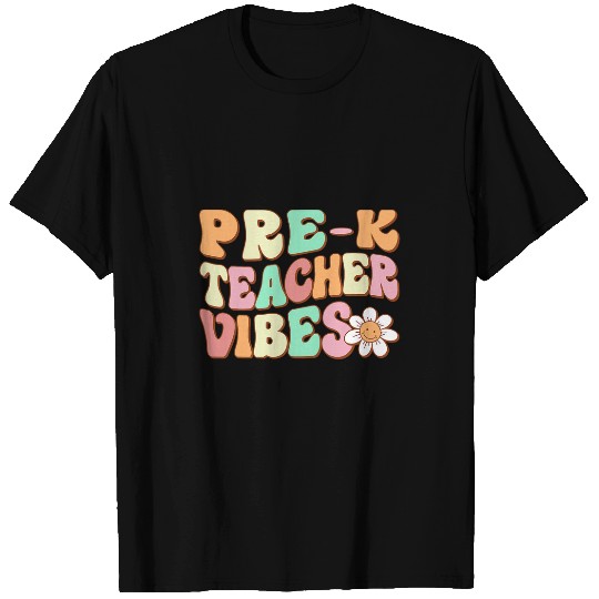 PreK Teacher Vibes PreKindergarten Team Retro Teacher T-Shirts