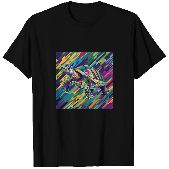 Turtle Pet Abstract Turtle Rainbow Illustration T-Shirts