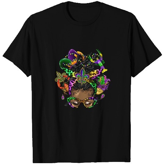 Black Women African American Funny Mardi Gras Festival T-Shirts