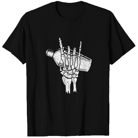 Bartender Skeletons Hand Rock Shaker Cocktail Bar Mixologist T-Shirts