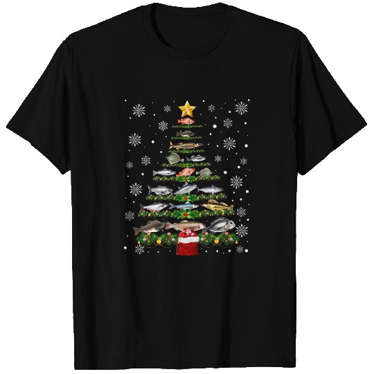 Freshwater Fish Species Christmas Tree Fishing xmass Men Kids T-Shirts