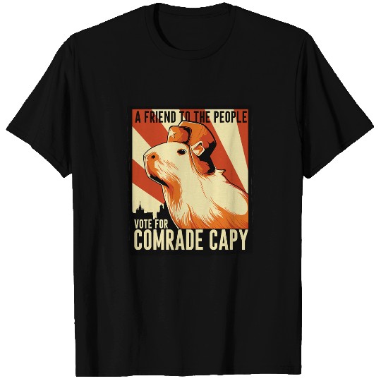 capybaras Pet Funny Communist capybaras Rodent US Elections Parody T-Shirts