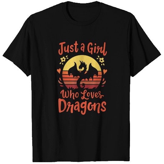 Dragon Pet Just a Girl Who Loves Dragons Retro Vintage T-Shirts