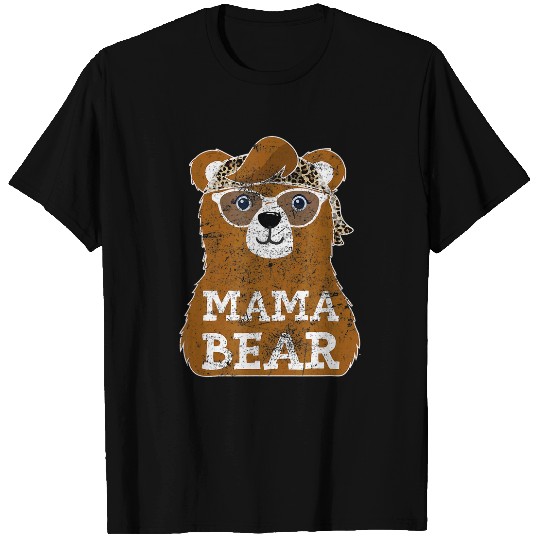Bear Pet Mama Bear Mothers Day Mommy Infant Cub Leopard Bandana Mom 2 T-Shirts
