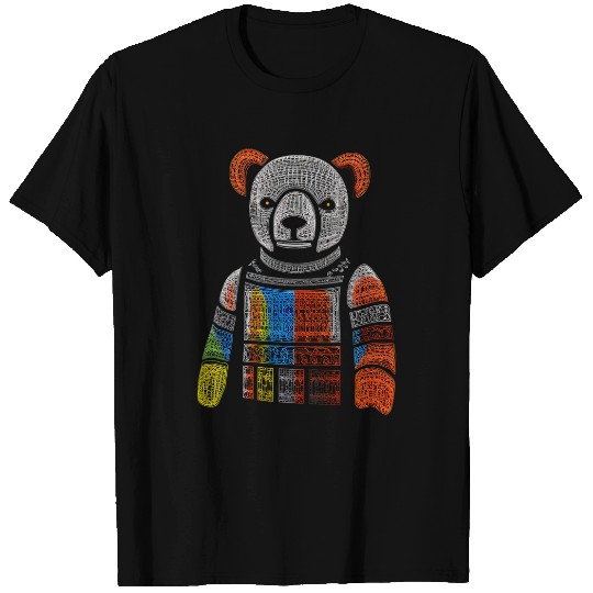 Bear Pet Bear Animal Pixel Art Colorful Graphic Motif Bear T-Shirts