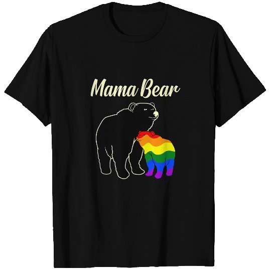 Bear Pet Mama Bear Rainbow Gay LGBTQ Pride Month Supporter Graphic T-Shirts