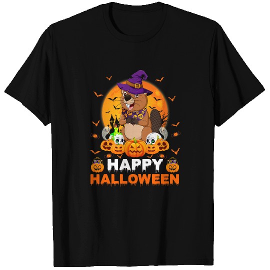 Boo Sheet Scary ghosts Pumpkin Moon Witch Beaver Halloween T-Shirts