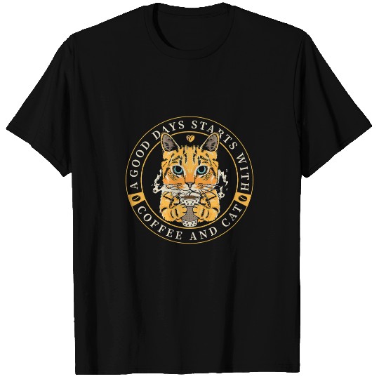 Coffee Fun Orange Cat Coffee Mug Cat Lover Funny Orange Tabby Cat T-Shirts