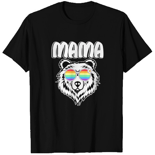 Bear Pet Mama Bear LBGTQ mother with cool pride sunglasses C T-Shirts