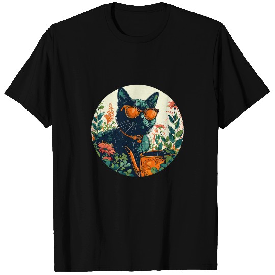 Cool cat loves gardening costume for gardener and plants fan T-Shirts