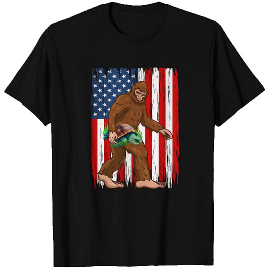 Turtle Pet 4th of July USA Patriotic American Flag Bigfoot T-Shirts