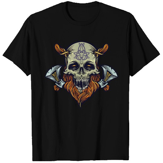 Cool Viking Warrior Norseman Skull T-Shirts