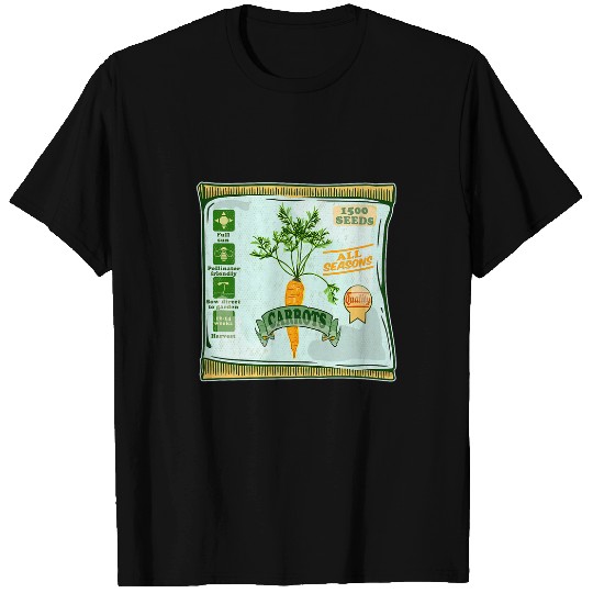 Carrot seeds packet growing vegetables T-Shirts