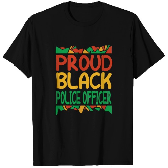 Juneteenth Proud Black Police Officer Dad Cool Fathers Day T-Shirts