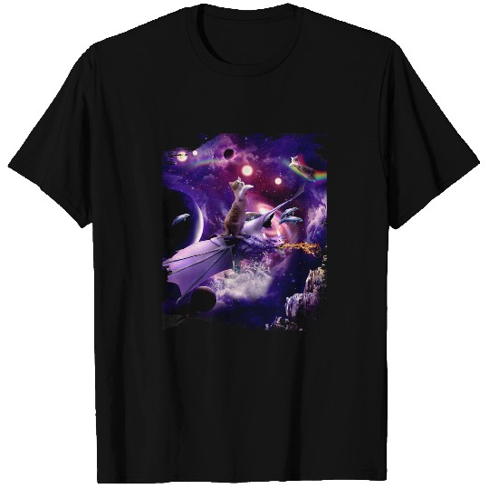 Dragon Pet Rainbow Space Cat On Dragon 1 T-Shirts