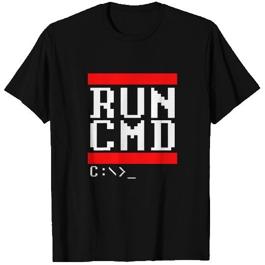 Funny Nerdy Run CMD DOS Command Prompt Computer Programmer T-Shirts