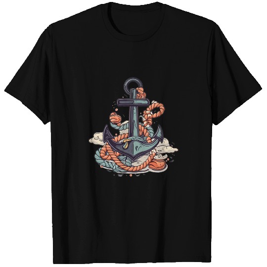Captain Sailing With Sailboat Anchor Boat Driving Boating 1 T-Shirts