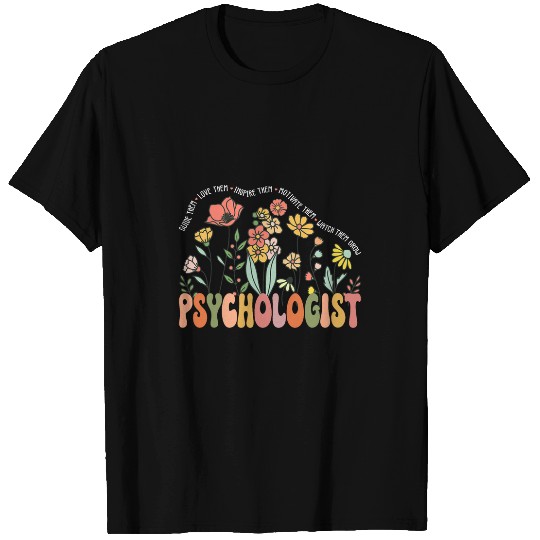 Psychologist Job School Psychologist Wildflower Retro Psychology Daisy T-Shirts