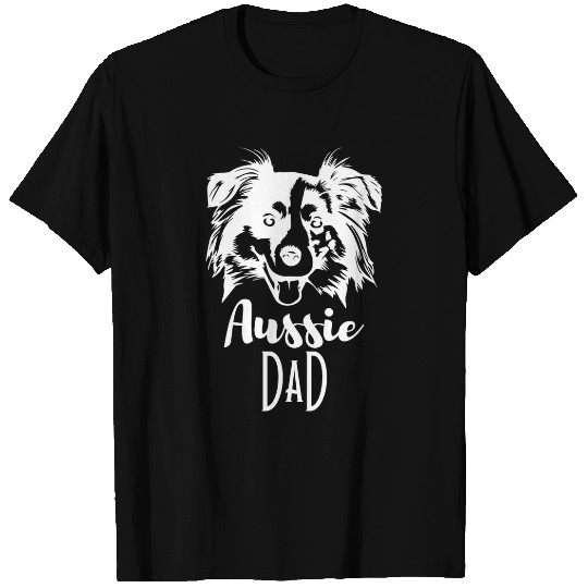 Aussie dad Australian shepherd fathers day Aussie father T-Shirts