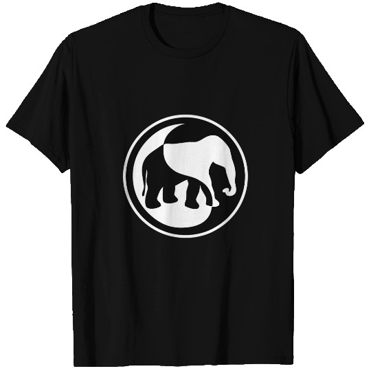 Elephant Pet Lucky Elephant Yin Yang in Black and White T-Shirts