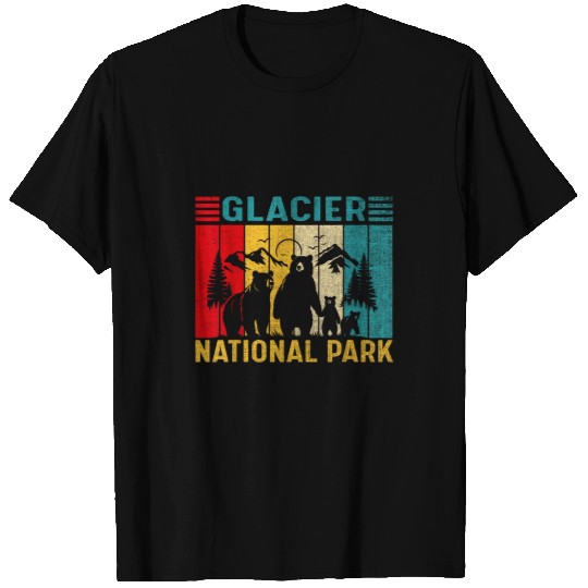 Bear Pet Glacier National Park Grizzly Bear Family Retro T-Shirts
