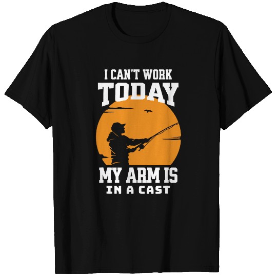 Funny fishing gift for men fishermen father cannot work today T-Shirts