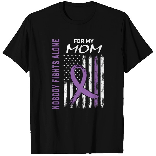 Nobody Fights Alone Mom Epilepsy Awareness American Flag T-Shirts