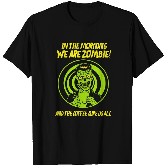 Coffee Fun Horror Art Zombie Coffee Cup Psychobilly Punk Art T-Shirts
