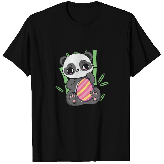 Panda Pet Little Panda With Bamboo Happy Easter Day Egg Hunt Spring T-Shirts