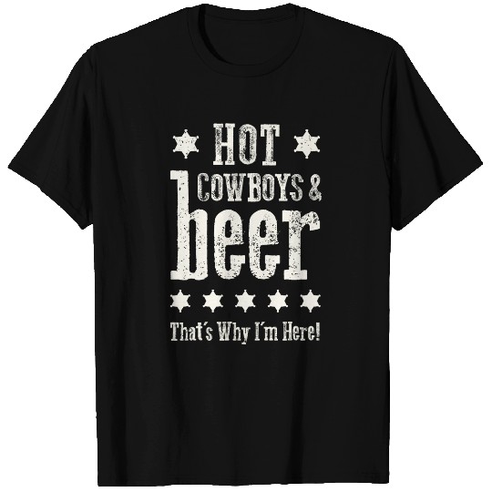 Beer Fun Hot Cowboys And Beer Funny Western Rodeo Cowboy T-Shirts