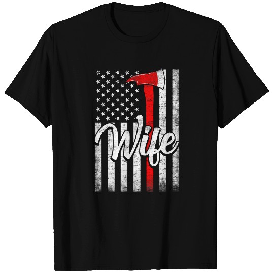 Firefighter Job American Flag Firefighter Wife Husband Fireman Couple T-Shirts